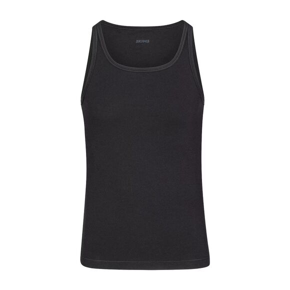 Skims Cotton Men's Rib Tank Onyx Size Small - Picture 1 of 11